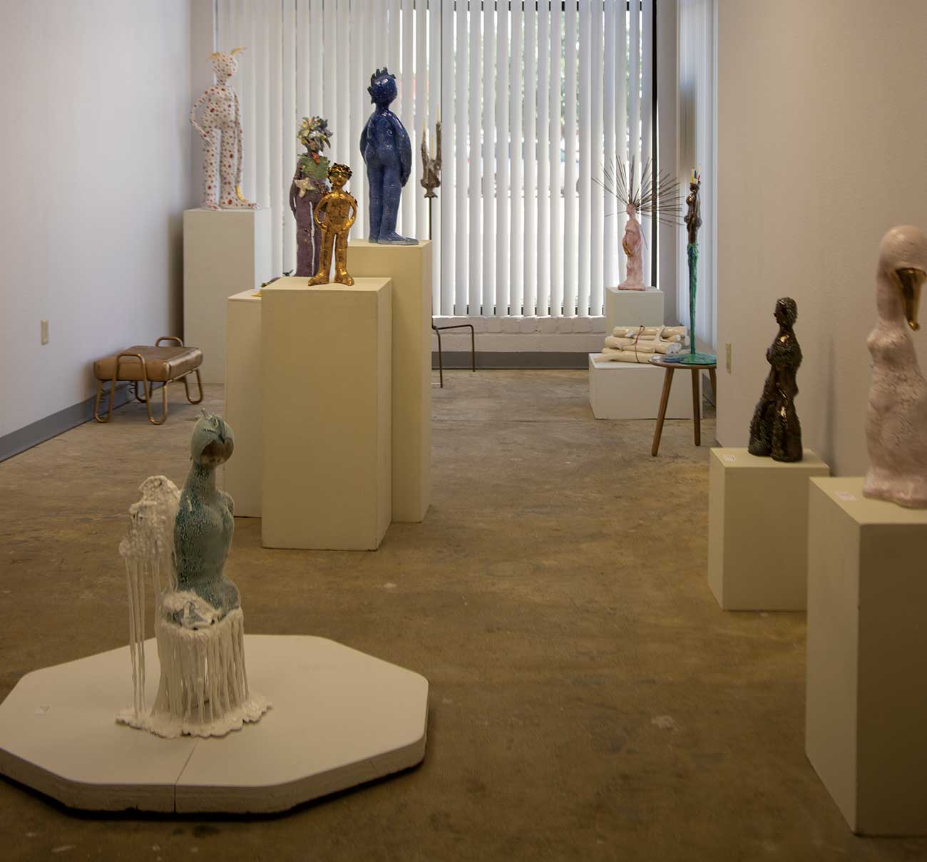 Art gallery filled with sculptures