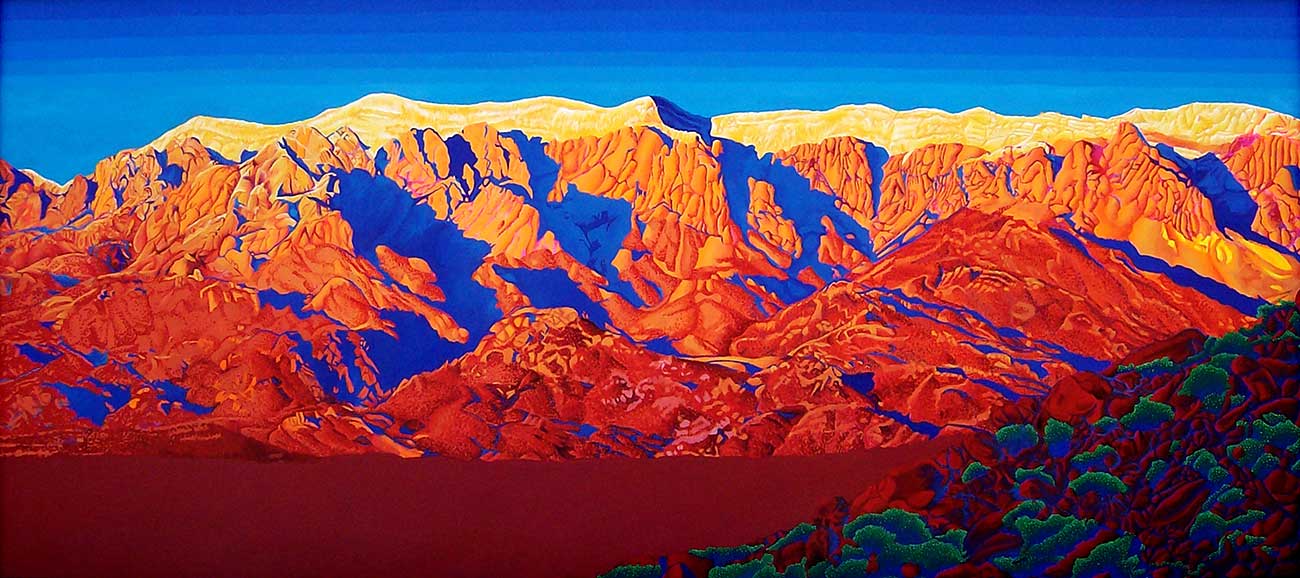 Painting of mountains by Rhoda Winters.
