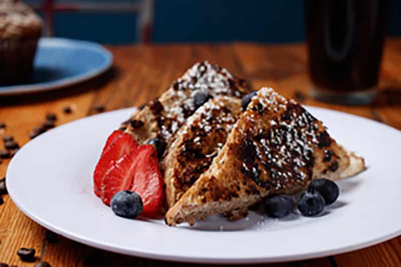 French toast with berries at The Bean Cafe.