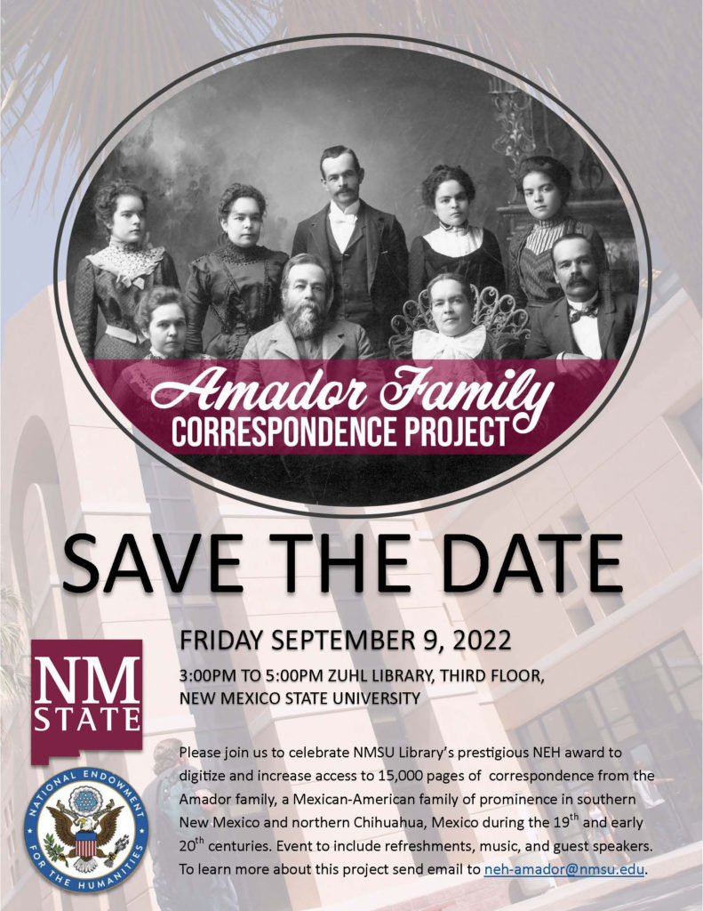 NMSU Library Awarded NEH Grant Amador Family Archives Las Cruces