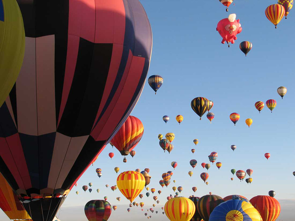 albuquerque sky during the balloon fiesta. new mexico bucket list 