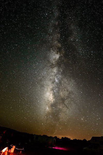 galaxy and group of start at cosmic campground in new mexico 