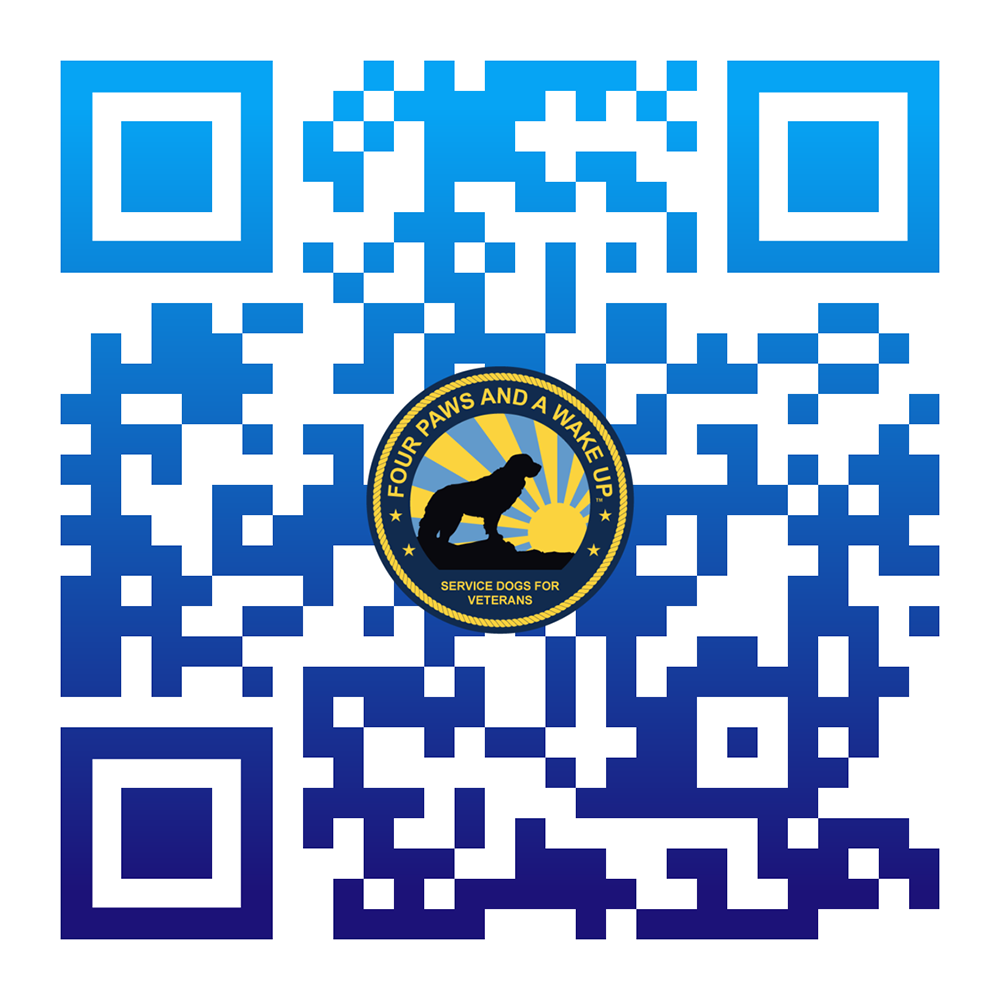 4 paws an a wake up donation QR code