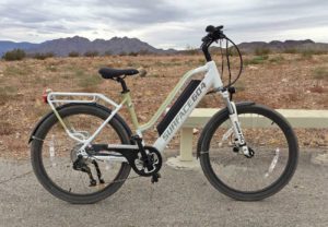 E-bike in front of Organ Mountains